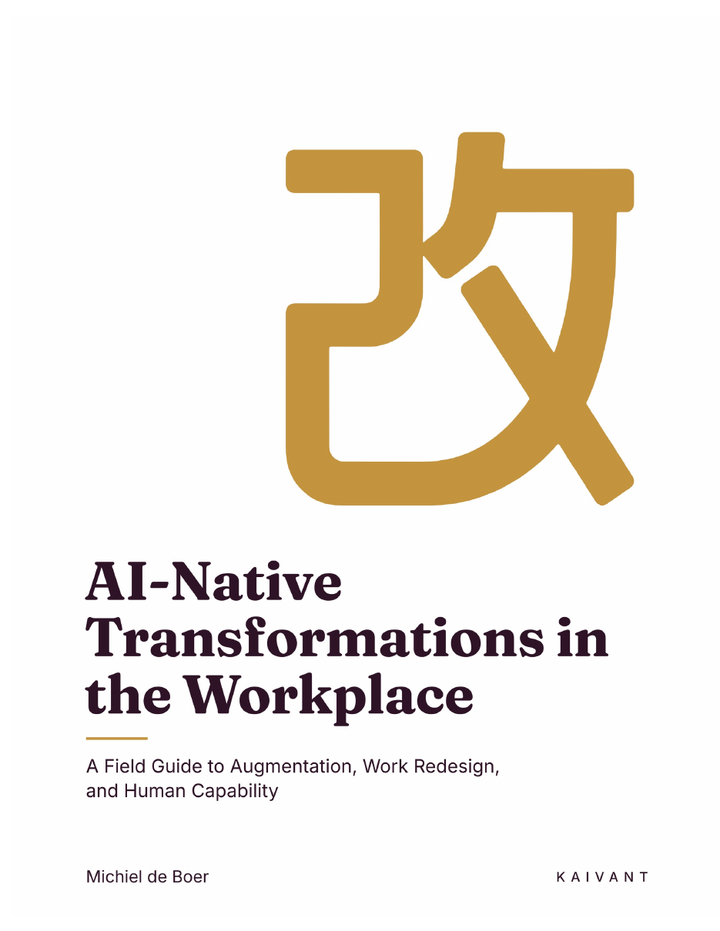 Cover of the book AI-Native Transformations in the Workplace by Michiel R. de Boer